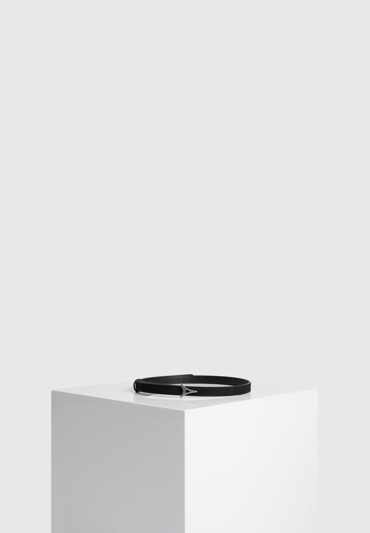 Eiffel Slim Suede Belt - Black/Silver