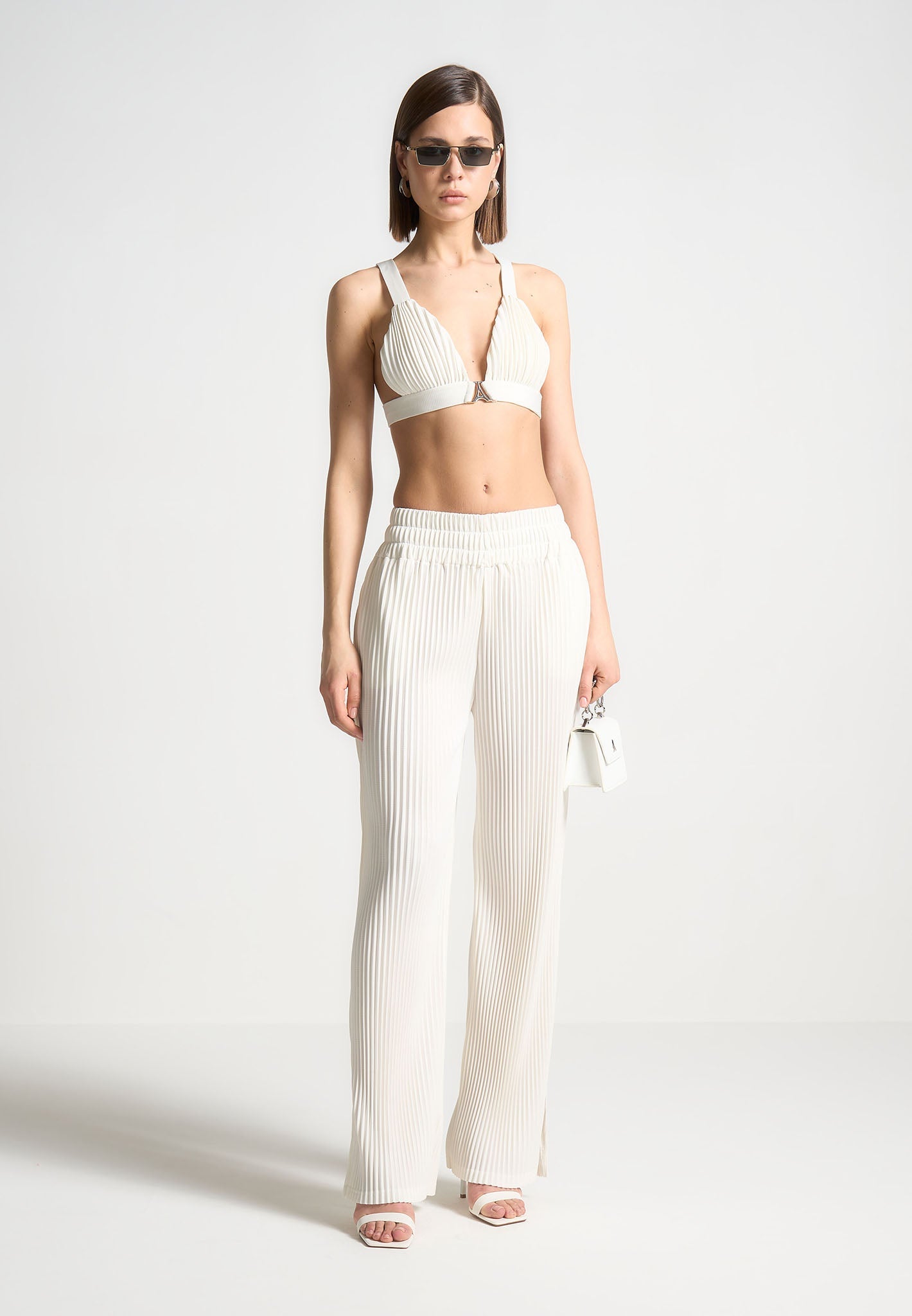 Pleated Eiffel Bralette - Off White