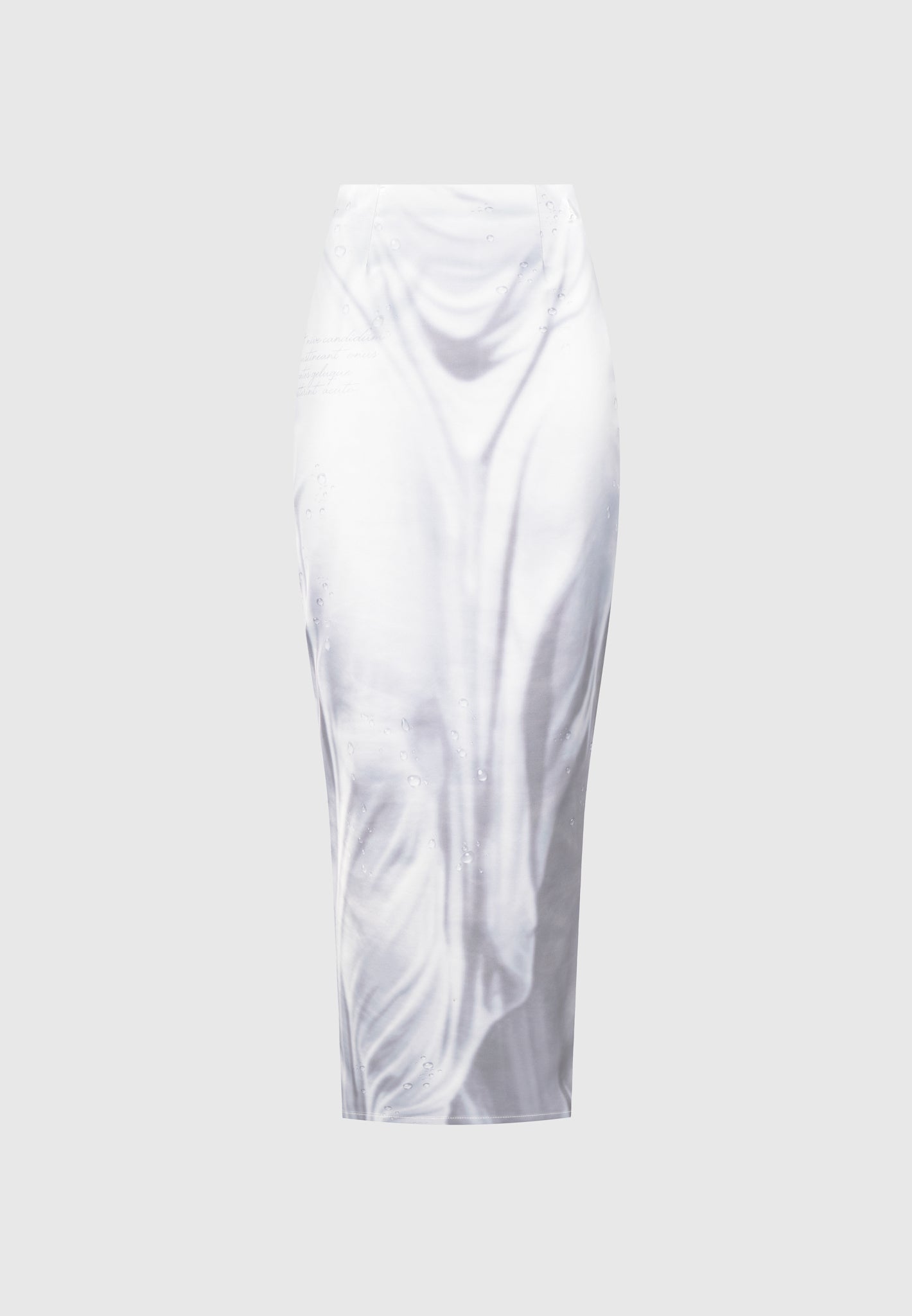 Satin Renaissance Body Print Midaxi Skirt - Off White