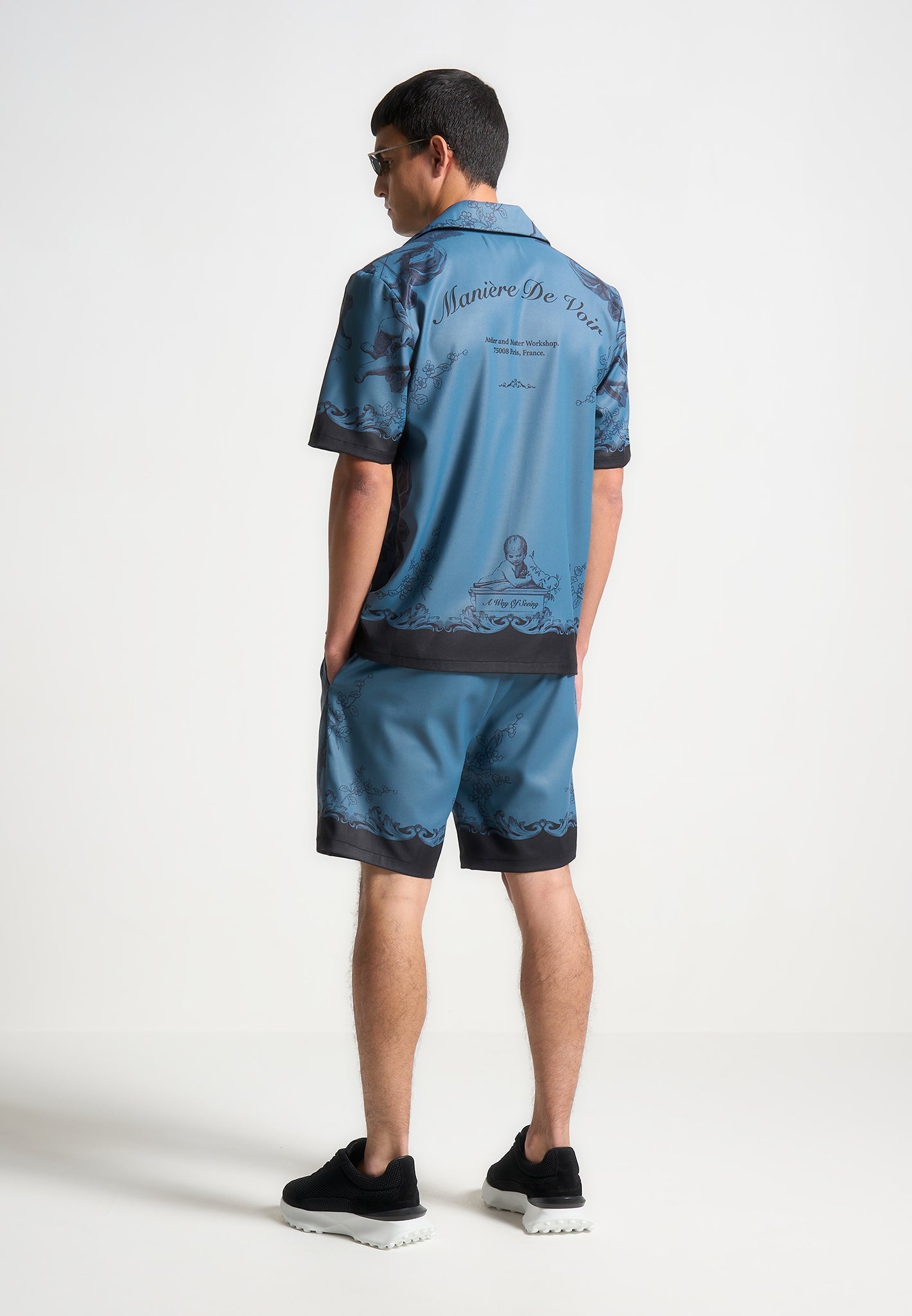 Signature Baroque Resort Shirt - Blue/Black
